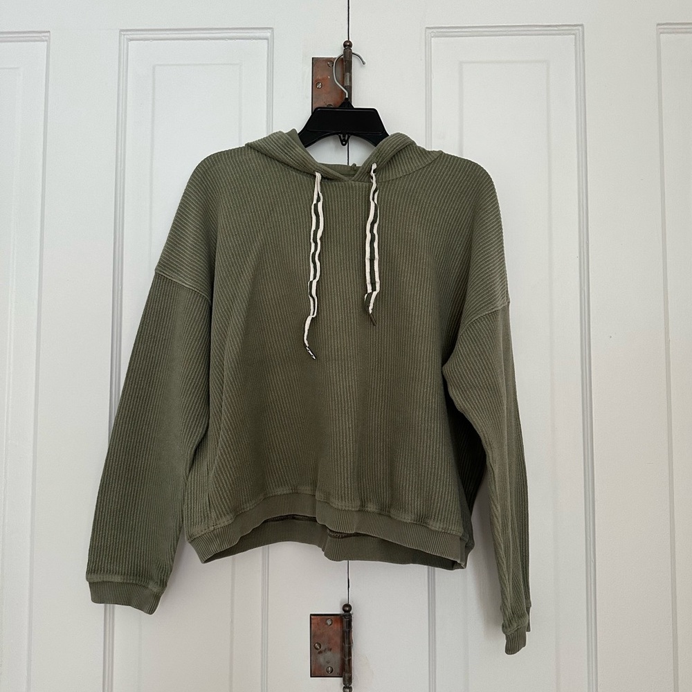 Aerie New Love Cropped Fit Corded Hoodie • Size L